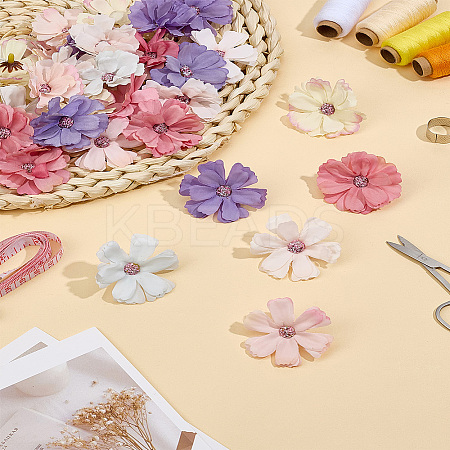 36Pcs 6 Colors Silk Cloth Artifical Flower DIY-LP0003-30A-1