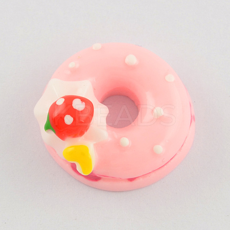 Scrapbook Embellishments Flatback Cute Donut Doughnut Plastic Resin Cabochons X-CRES-Q131-04-1