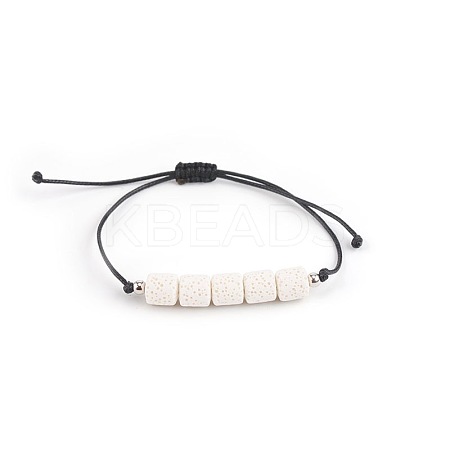 Bohemian Adjustable Handmade Dyed Natuarl Lava Rock Braided Bead Bracelets for Women RX0209-7-1