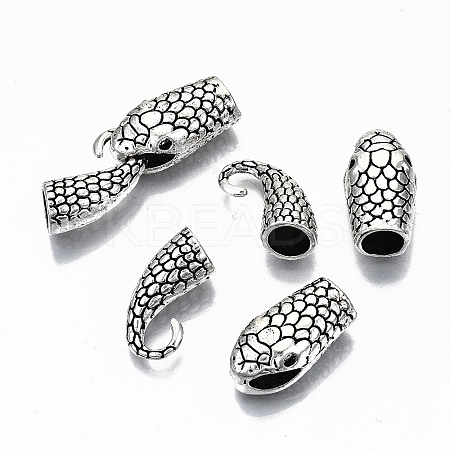Tibetan Style Alloy Hook and Snake Head Clasps LS-X-TIBE-N011-040AS-RS-1