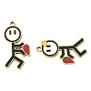2 Pairs 2 Colors Valentine's Day 304 Stainless Steel Enamel Magnetic Pendants STAS-FS0002-08-3