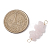 10Pcs 5 Styles Constellation Natural Citrine & Gold Rutilated Quartz & Tiger Eye & Citrine & White Moonstone Copper Wire Wrapped Chip Beaded Connector Charms PALLOY-JF02905-07-2