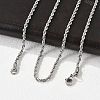 Tarnish Resistant 304 Stainless Steel Rope Chain Necklaces NJEW-E026-09P-2