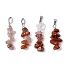 28Pcs 28 Styles Natural Mixed Gemstone Chip Pendants PALLOY-JF02817-3