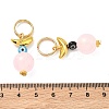 18Pcs 2 Colors Imitation Jade Glass Keychains HJEW-DR00004-5