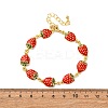 Brass Micro Pave Cubic Zirconia Link Bracelets for Women BJEW-D362-01G-5