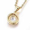 Brass Micro Pave Cubic Zirconia Pendant Necklaces NJEW-L146-01G-2