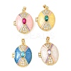 Brass Enamel Locket Pendants KK-F923-01G-2
