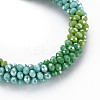 Crochet Glass Beads Braided Stretch Bracelet BJEW-T016-08I-2