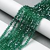 Transparent Electroplate Glass Beads Strands GLAA-F029-4mm-C10-2