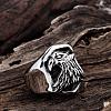 Punk Rock Style 316L Surgical Stainless Steel Eagle/Hawk Wide Band Rings for Men RJEW-BB06704-11-3