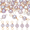 24Pcs 2 Colors Natural Cultured Freshwater Pearl Two Sides Polished Charms PALLOY-ME00012-1