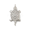 Brass Pave Clear Cubic Zirconia Sea Animal Connector Charms KK-N254-128P-1