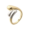Brass Cuff Rings for Women RJEW-G347-04GP-4