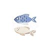 2Pcs Fish Unfinished Wood Cutouts Ornaments WOCR-WH0002-01-7
