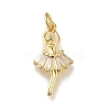 Rack Plating Brass Micro Pave Clear Cubic Zirconia Pendants KK-K373-15G-1