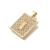 Brass Micro Pave Clear Cubic Zirconia Pendants KK-D431-085A-G-2