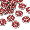 Platinum Plated Alloy Enamel Charms ENAM-S118-03H-P-4