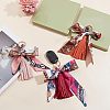 3Pcs 3 Colors PU Imitation Leather Tassel Keychain KEYC-CA0001-30-4