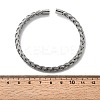 Braided 304 Stainless Steel Cuff Bangles for Women BJEW-A067-07P-5