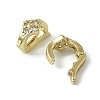 Brass Micro Pave Clear Cubic Zirconia Fold Over Clasps LS-KK-C107-11G-2