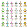 24Pcs 6 Colors Synthetic Moonstone Dyed Pendants with Antique Silver Plated Alloy Wing FIND-TA0003-86-1