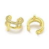 Brass Micro Pave Cubic Zirconia Cuff Earrings EJEW-C104-003G-2