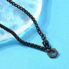 304 Stainless Steel Hexagon Pendant Box Chain Necklaces for Women NJEW-A045-25EB-1