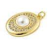 Rack Plating Brass Micro Pave Cubic Zirconia Pendants KK-Z067-20G-2