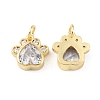 Rack Plating Brass Micro Pave Cubic Zirconia Charms KK-C021-07G-1