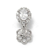 925 Sterling Silver Pave Clear Cubic Zirconia Flower Pendant Bails STER-P068-01P-1