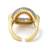 Rack Plating Brass Micro Pave Cubic Zirconia Cuff Finger Rings for Women RJEW-C114-16J-G-3
