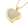 Brass Micro Pave Clear Cubic Zirconia Pendant Necklaces for Women NJEW-M009-04G-D-1