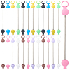 32Pcs 8 Colors Plastic Beadable Keychain Bar for Jewelry Making DIY Crafts AJEW-CP0006-90-1
