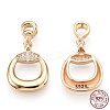 925 Sterling Silver Micro Pave Cubic Zirconia Pendants STER-T004-11G-4