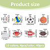 40Pcs 10 Styles Alloy Enamel Pendants ENAM-FH0001-94-2