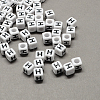Large Hole Acrylic Letter European Beads SACR-Q103-7mm-01H-1