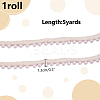 5 Yards Polyester Lace Ribbon with Round Plastic Pearl Beaded Edge OCOR-WR0001-69A-2