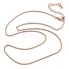 Brass Rolo Chains Necklaces for Women NJEW-D302-45RG-4