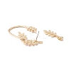 Leaf Crystal Rhinestone Alloy Ear Cuffs with Piercing LS-EJEW-I262-02KCG-3