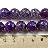 Faceted Natural Dragon Veins Agate Beads Strands G-F447-12mm-P09-5