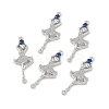 Brass Micro Pave Clear Cubic Zirconia Connector Charms KK-E068-VB036-4