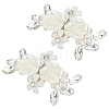 1 Pair Rose Flower Brass Shoe Buckle Clips AJEW-FG0003-61-1