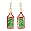 Zinc Alloy Enamel Stud Earrings EJEW-Z088-03G-02-4