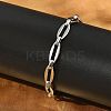 304 Stainless Steel Oval Link Chains Bracelets for Men & Women BJEW-D042-34P-1