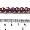 Electroplate Transparent Glass Beads Strands EGLA-A035-T8mm-L13-4