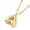 Initial Letter Brass Pendant Necklace NJEW-A015-21G-2