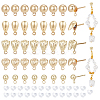 40Pcs 5 Styles Teardrop & Shell & Heart & Flat Round Alloy Stud Earrings Findings FIND-BC0004-92-1