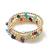 Synthetic Hematite & Mixed Stone Chips Beaded Multi-strand Wrap Style Bangle for Women BJEW-JB08684-1