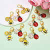 10Pcs 2 Styles Bees & Ladybird Alloy Enamel Pendant Decorations HJEW-YW00144-2